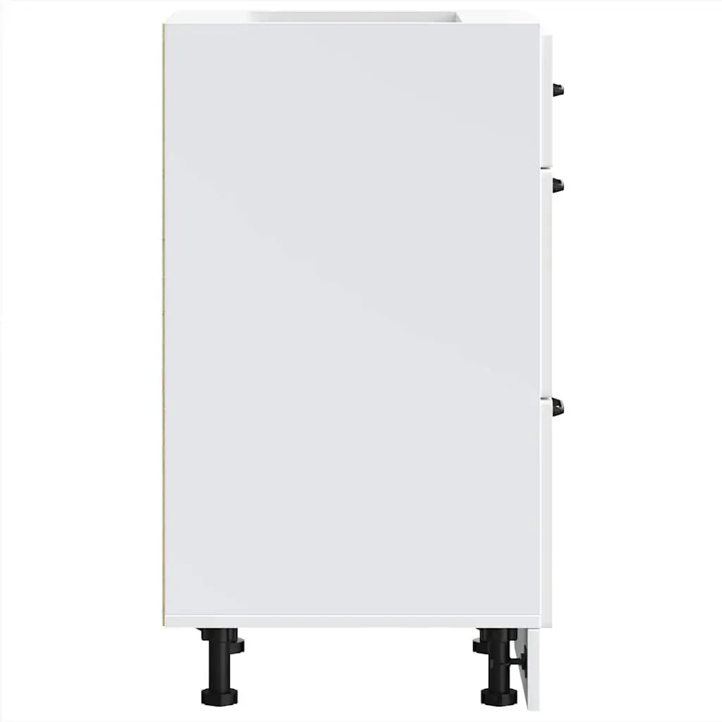 White Engineered Wood Kitchen Base Cabinet
