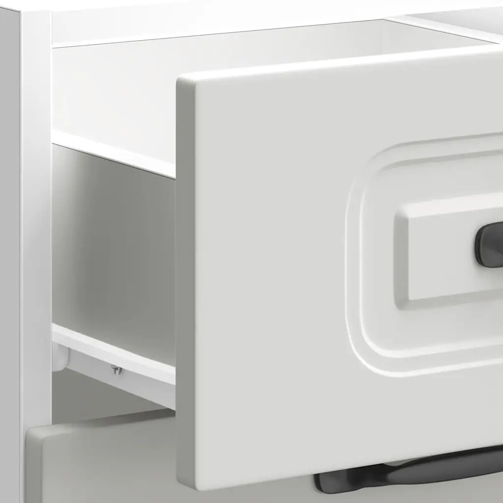 White Engineered Wood Kitchen Base Cabinet
