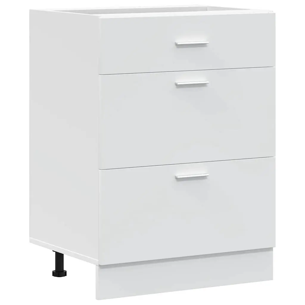 White Kitchen Base Cabinet with Adjustable Feet