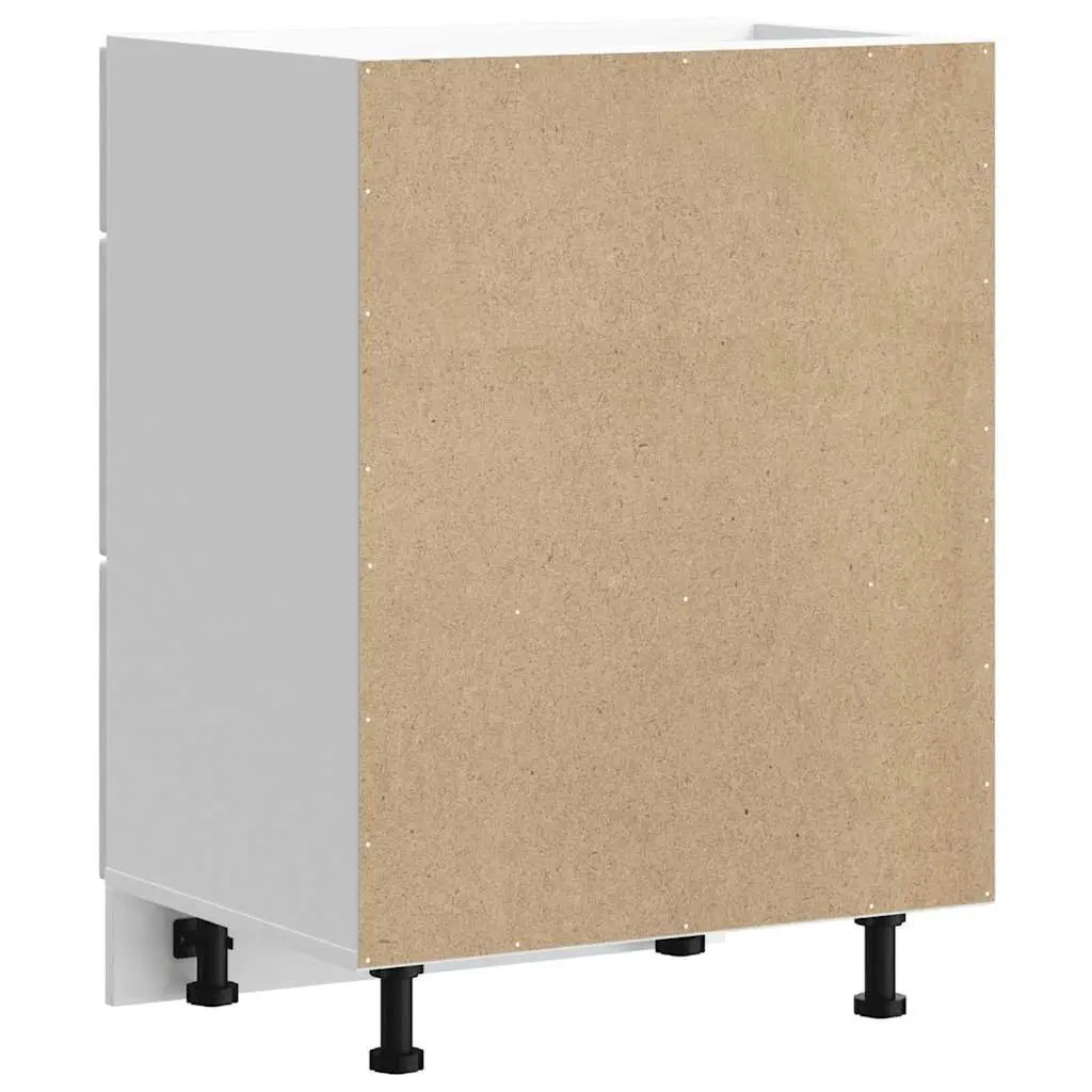 White Engineered Wood Kitchen Base Cabinet