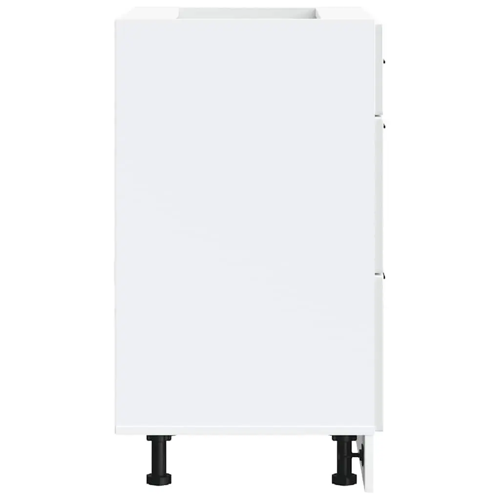 High Gloss White Engineered Wood Kitchen Base Cabinet