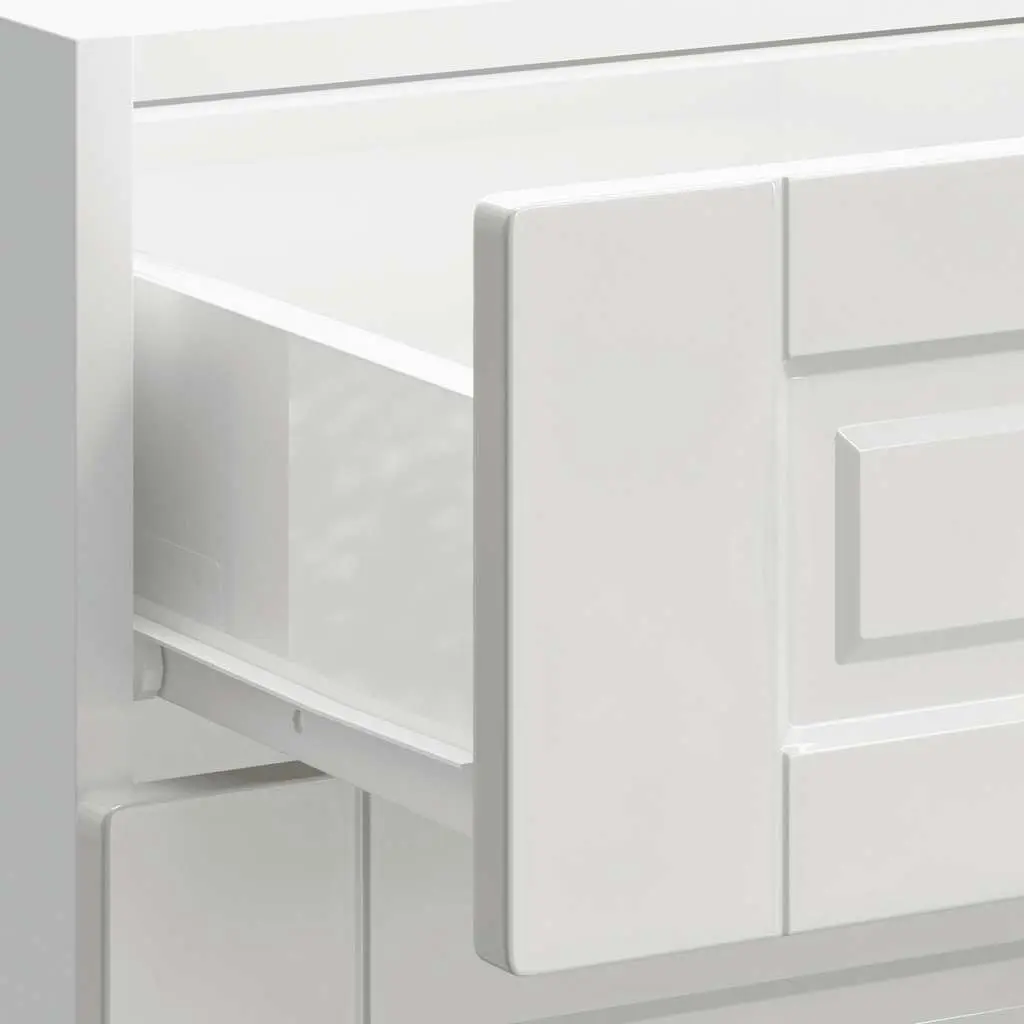 High Gloss White Engineered Wood Kitchen Base Cabinet