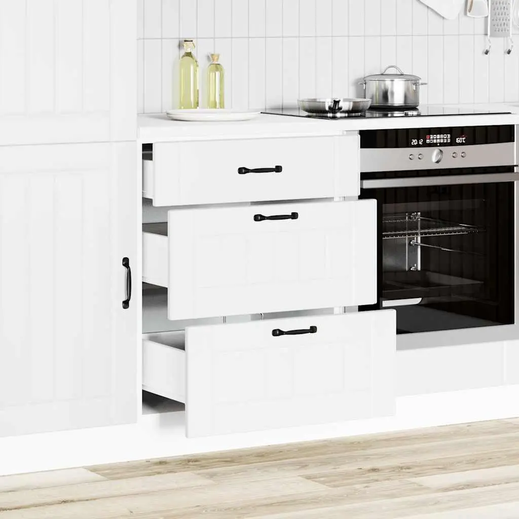 White Engineered Wood Kitchen Base Cabinet