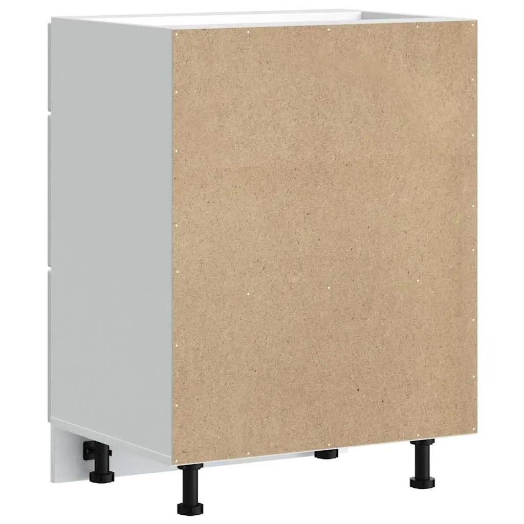White Engineered Wood Kitchen Base Cabinet