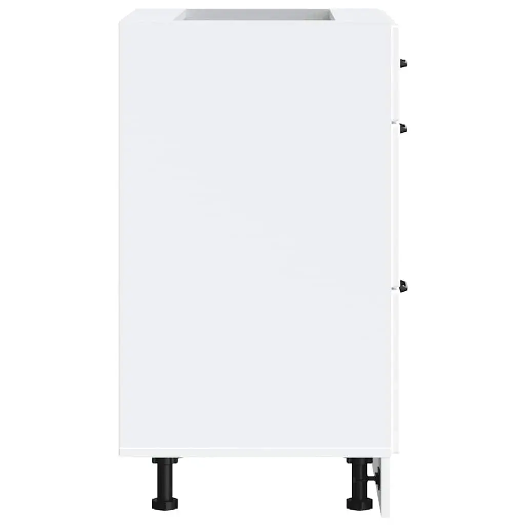 White Engineered Wood Kitchen Base Cabinet
