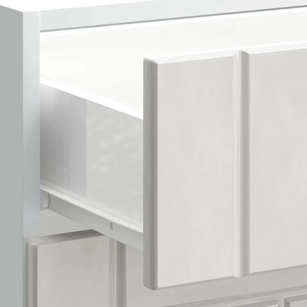 White Engineered Wood Kitchen Base Cabinet with Adjustable Feet