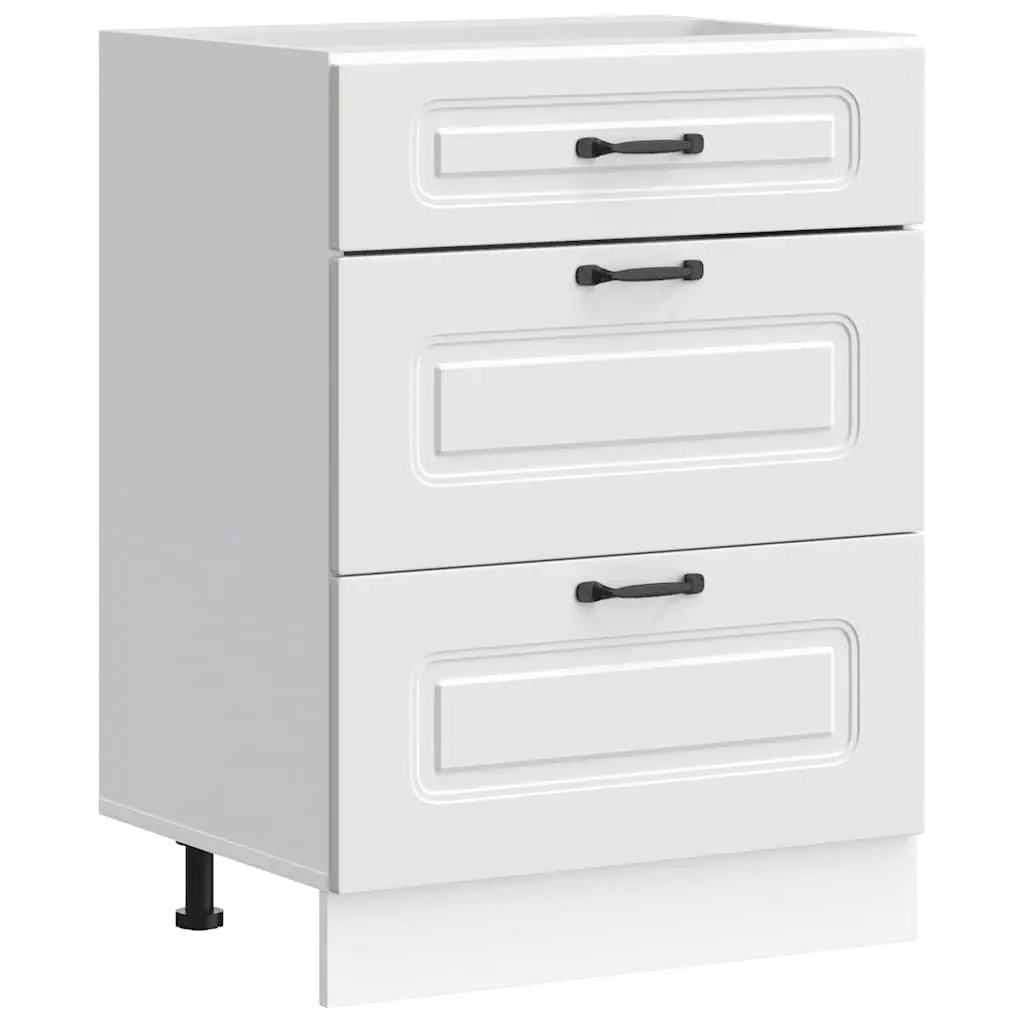 White Kitchen Base Cabinet with Adjustable Feet