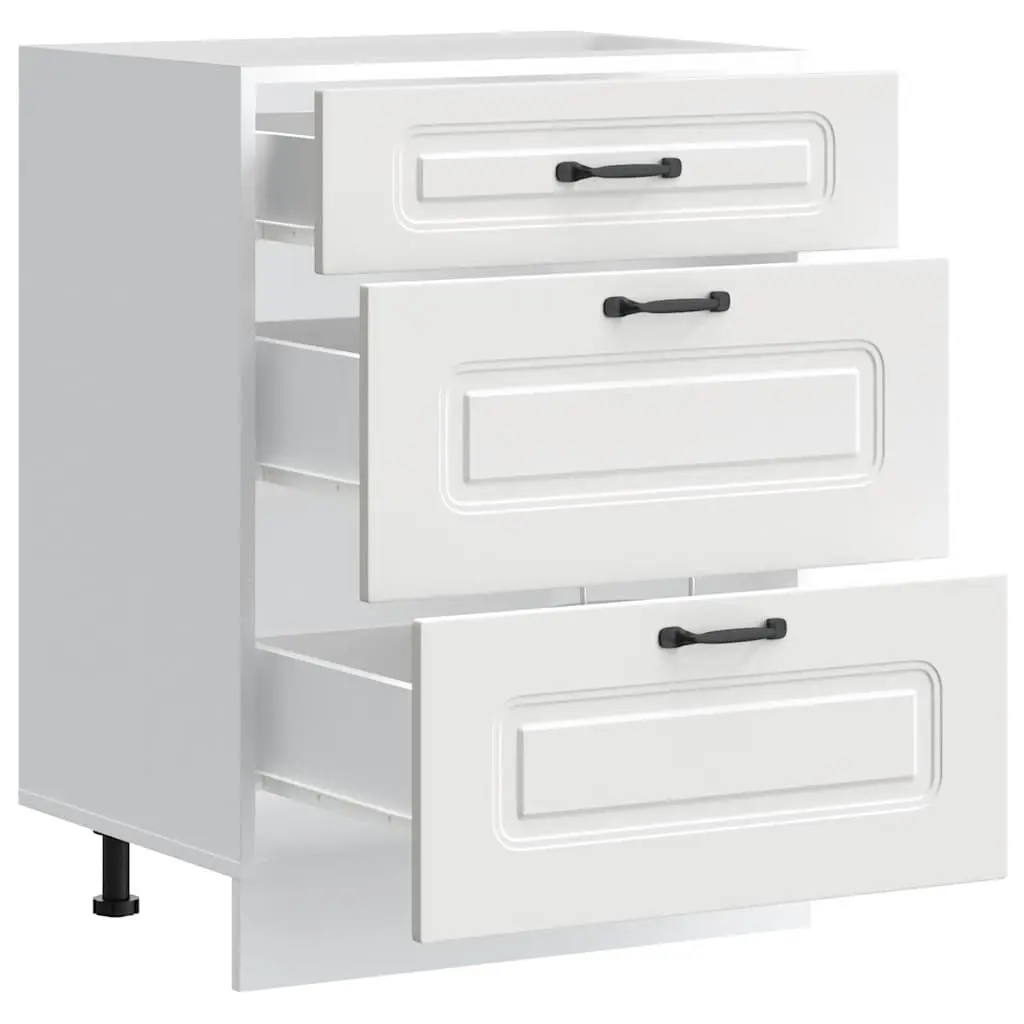White Kitchen Base Cabinet with Adjustable Feet