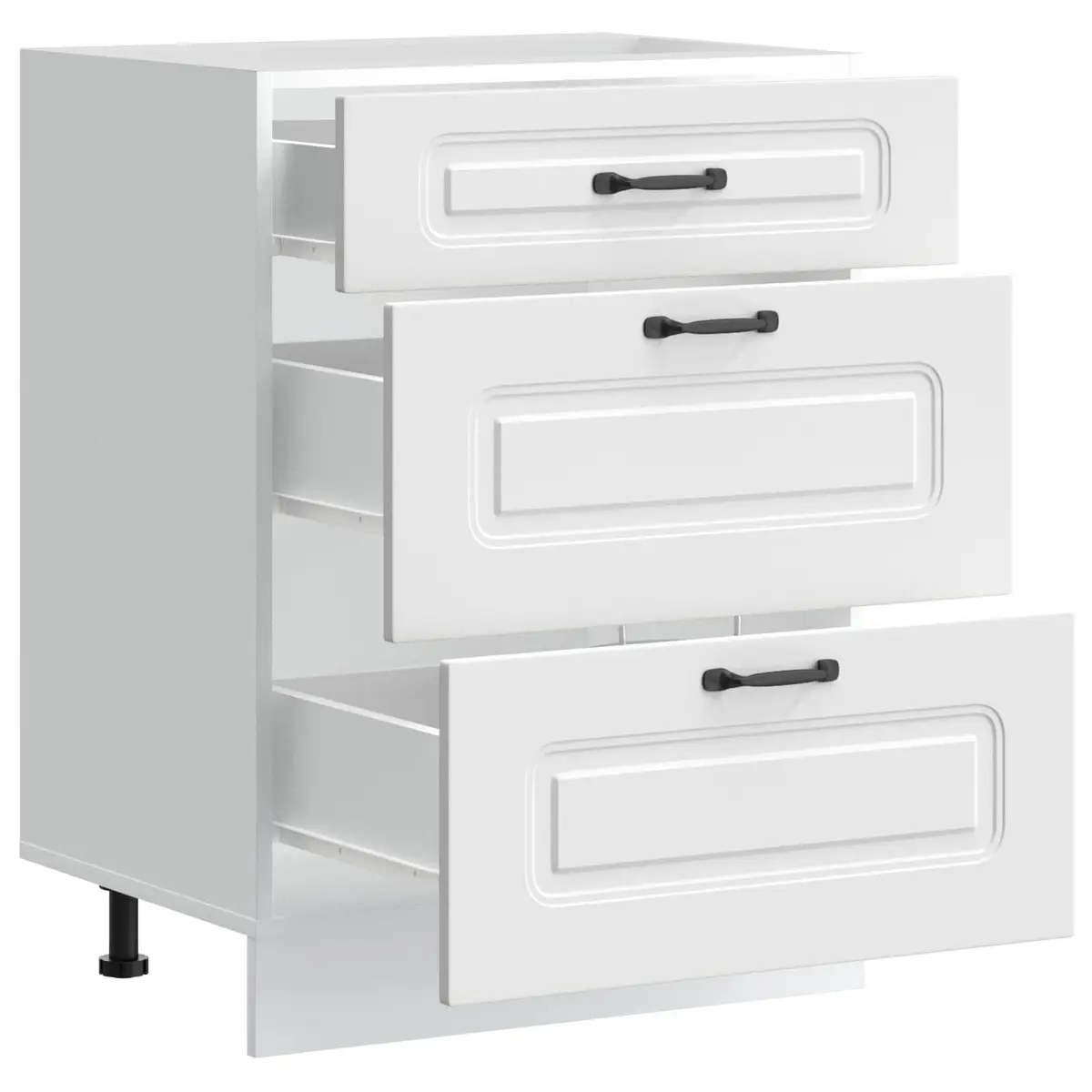 White Kitchen Base Cabinet with Adjustable Feet