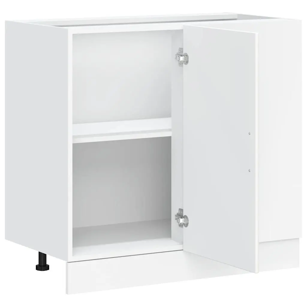 White Engineered Wood Kitchen Base Cabinet