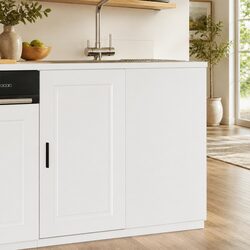 Durable White Engineered Wood Kitchen Base Cabinet