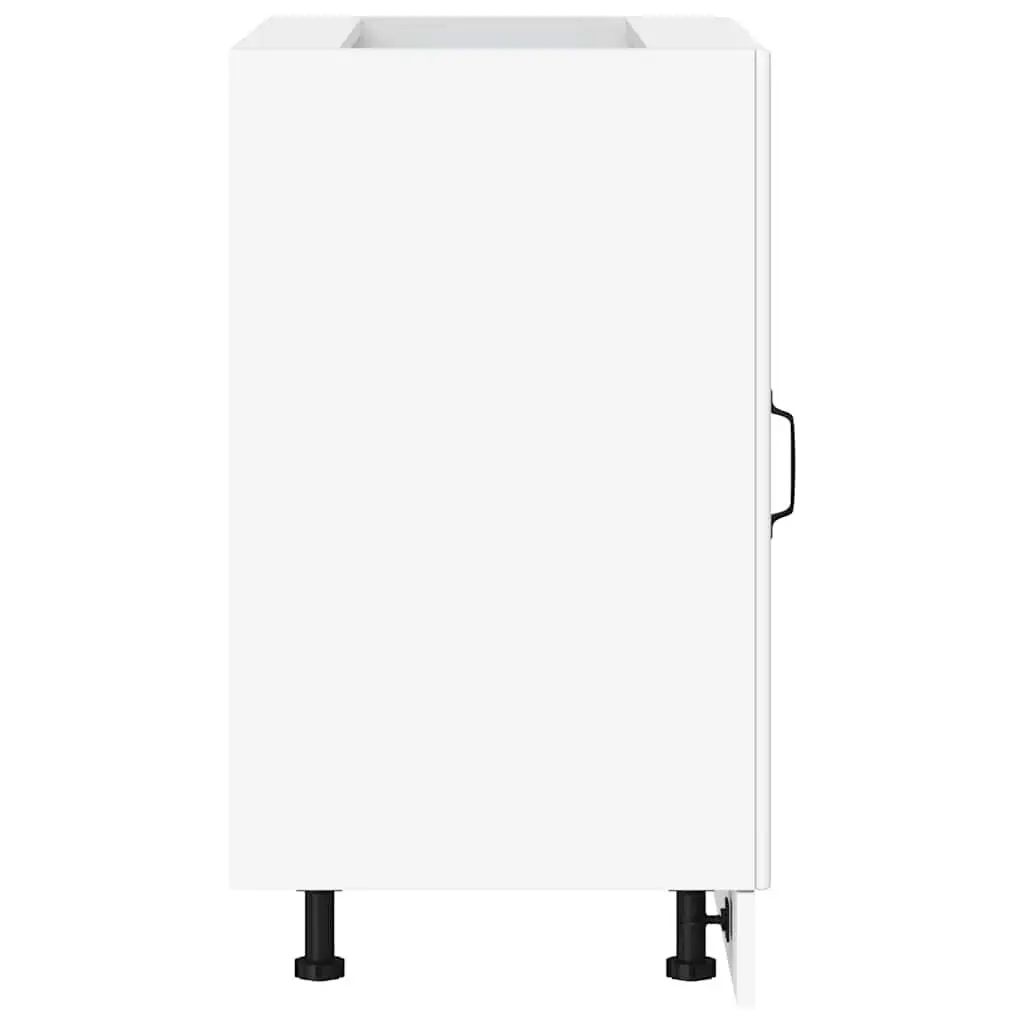 White Engineered Wood Kitchen Base Cabinet