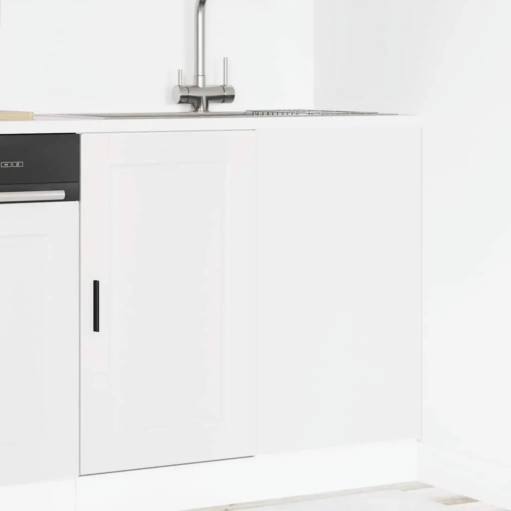 White Engineered Wood Kitchen Base Cabinet