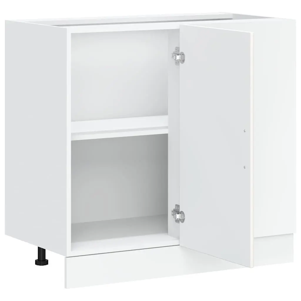 White Engineered Wood Kitchen Base Cabinet