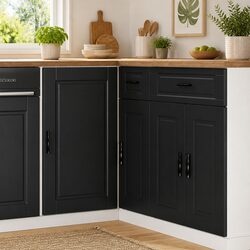 Durable Black Engineered Wood Kitchen Base Cabinet