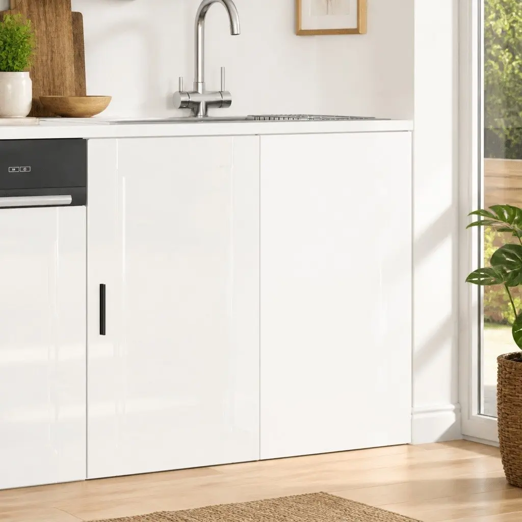 High Gloss White Kitchen Base Cabinet Storage Unit