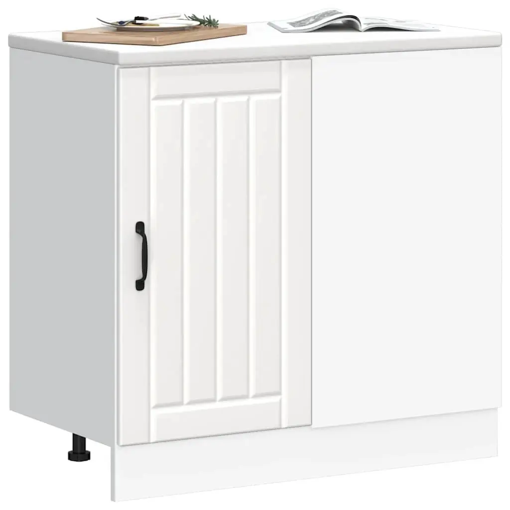 Kitchen Base Cabinet in White Engineered Wood