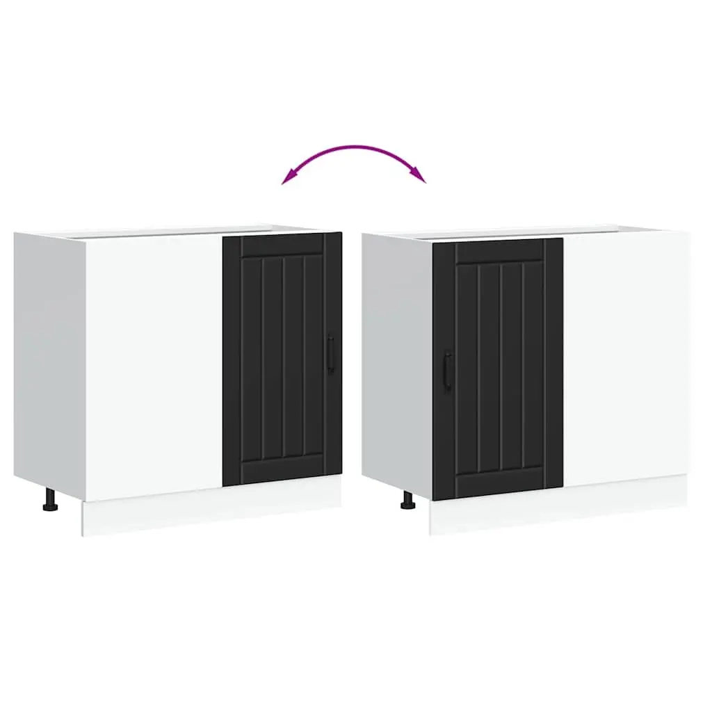 Black Engineered Wood Kitchen Base Cabinet