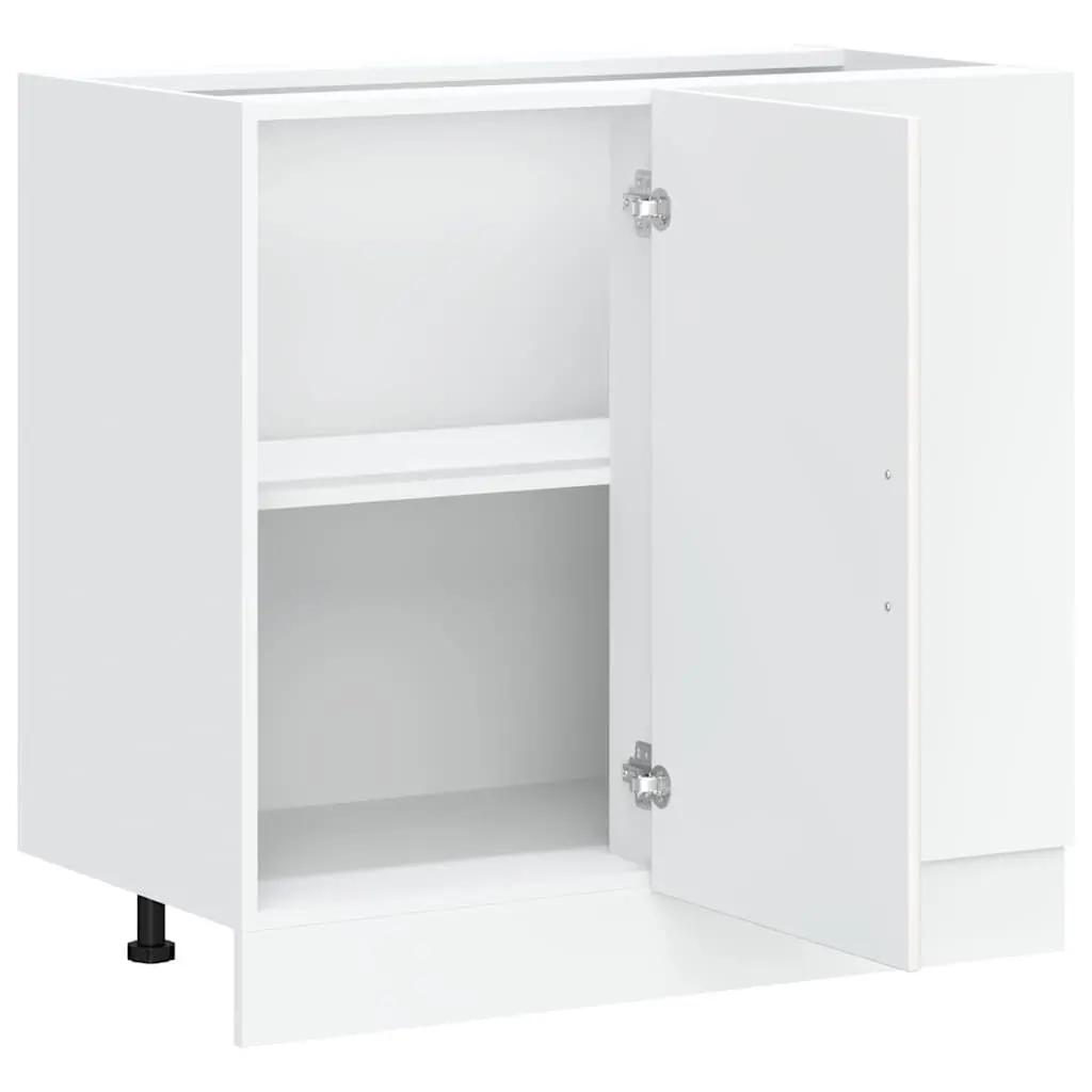 White Engineered Wood Kitchen Base Cabinet