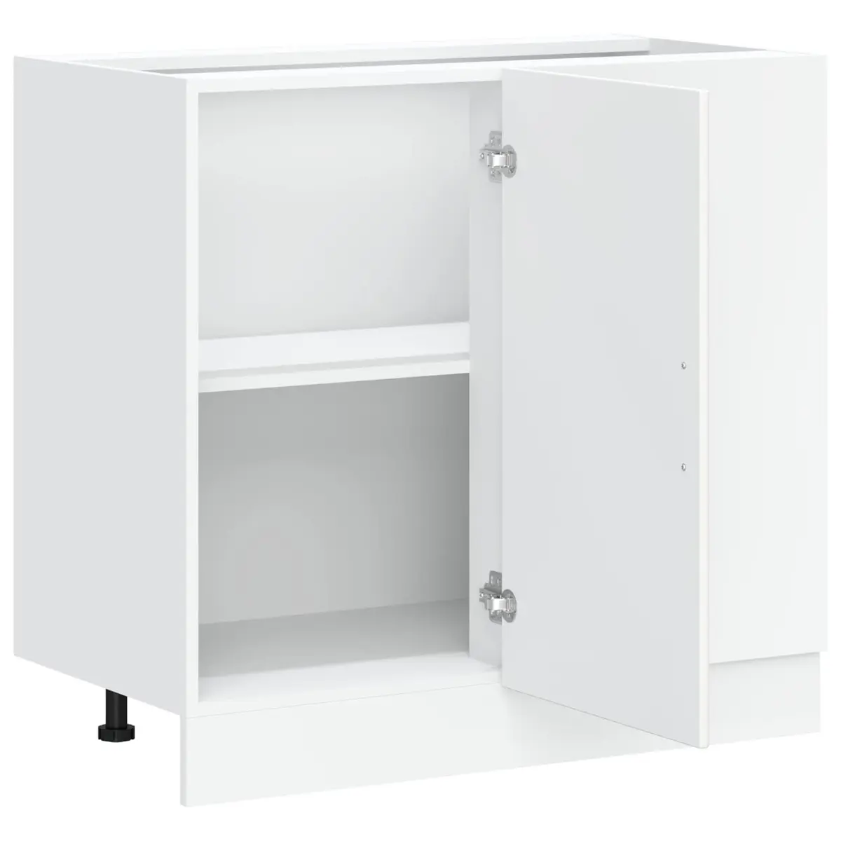 White Engineered Wood Kitchen Base Cabinet