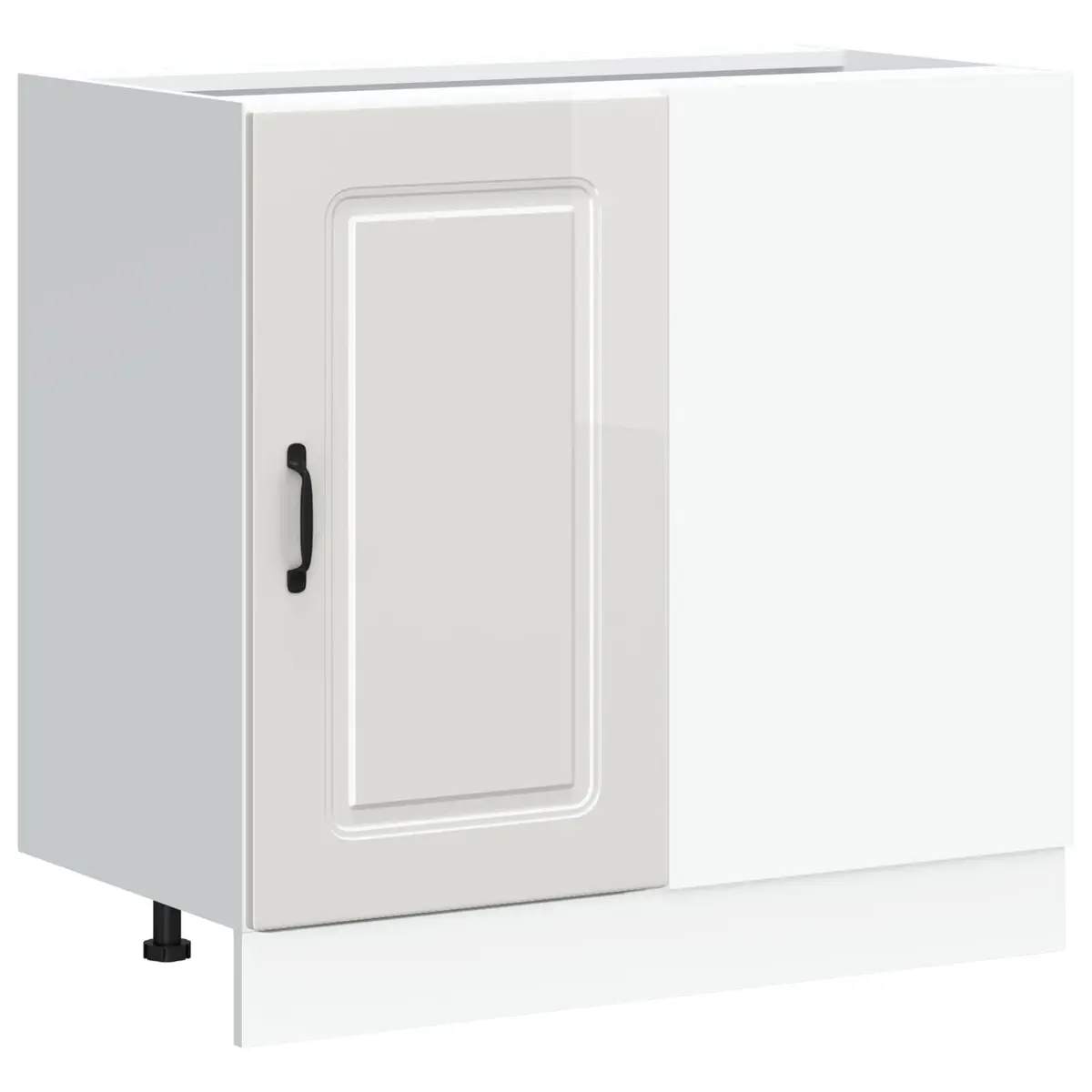 High Gloss White Engineered Wood Kitchen Base Cabinet