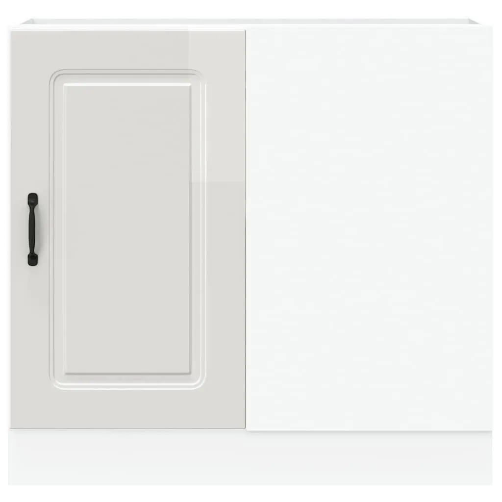 High Gloss White Engineered Wood Kitchen Base Cabinet