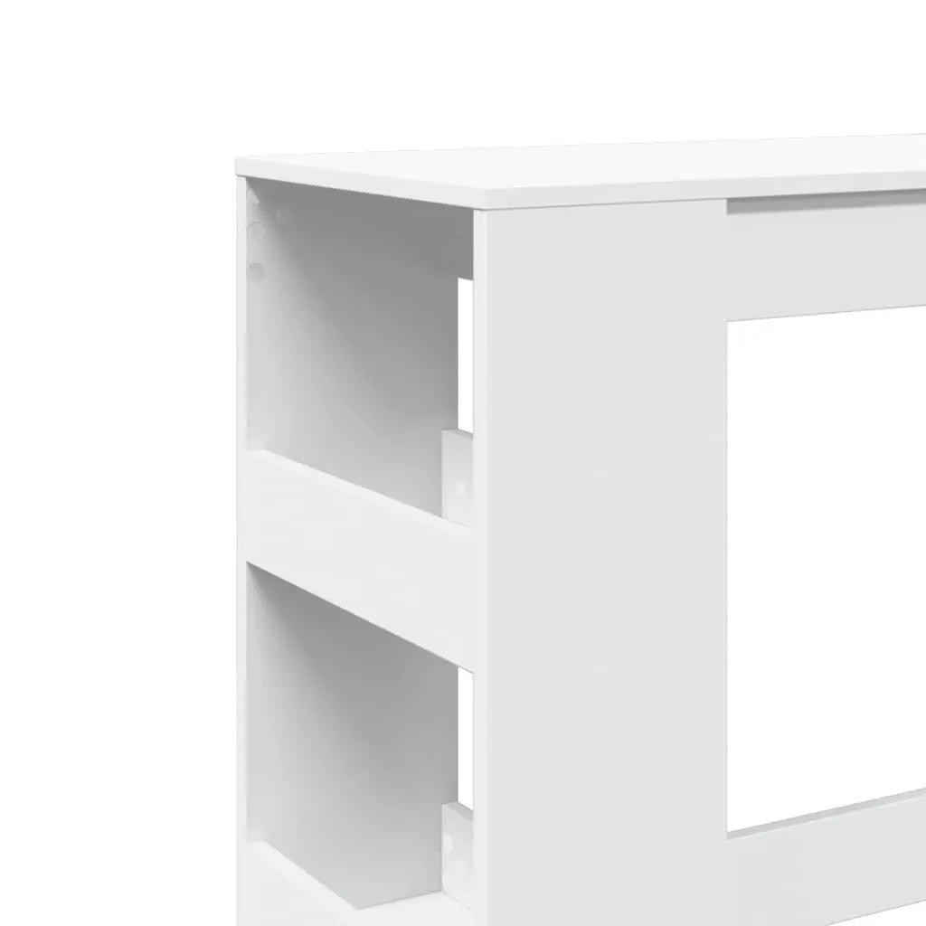 White Bar Table with Storage Shelves