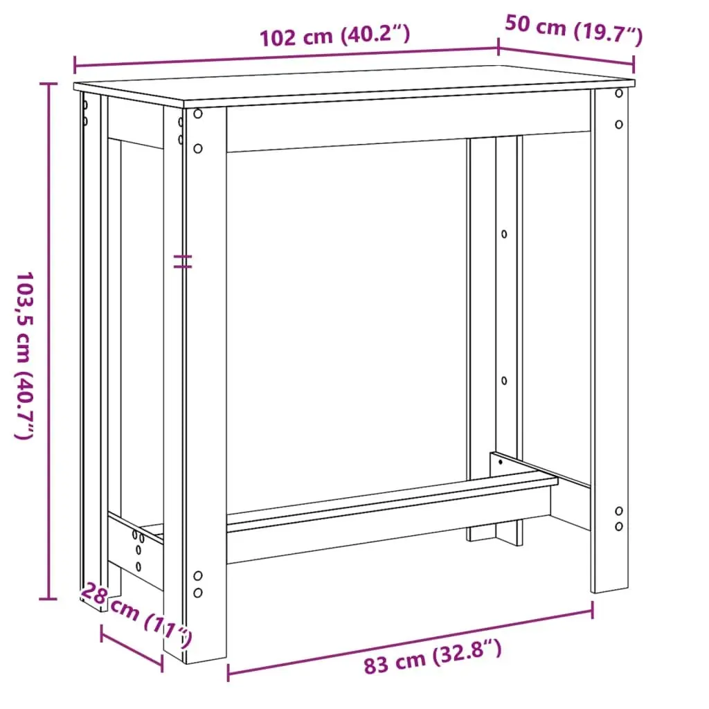 High Top Bar Table for Dining and Kitchen