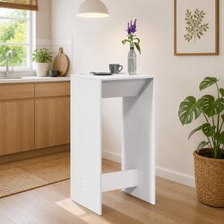 Stylish White Bar Table for Dining and Living Spaces