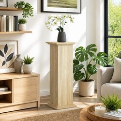 Brown Engineered Wood Three-Tier Display Stand