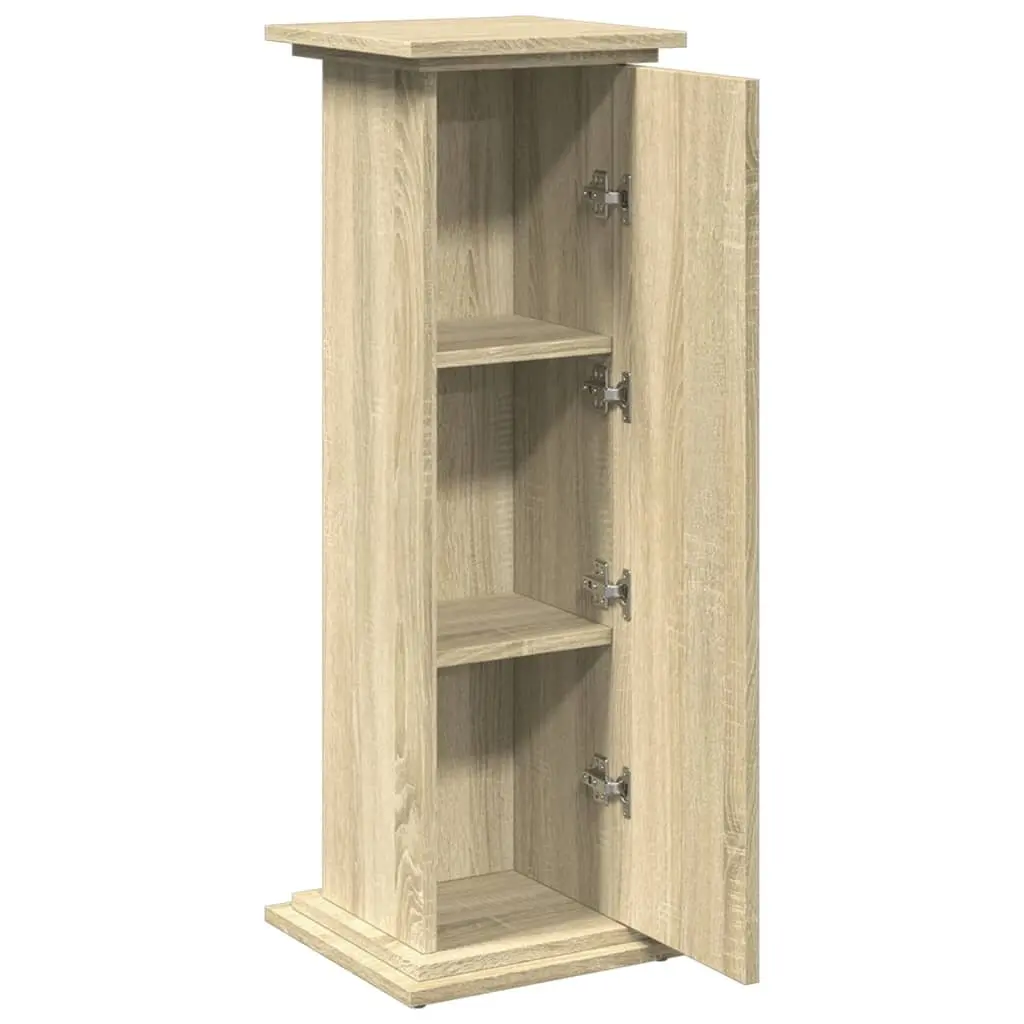Brown Engineered Wood Three-Tier Display Stand