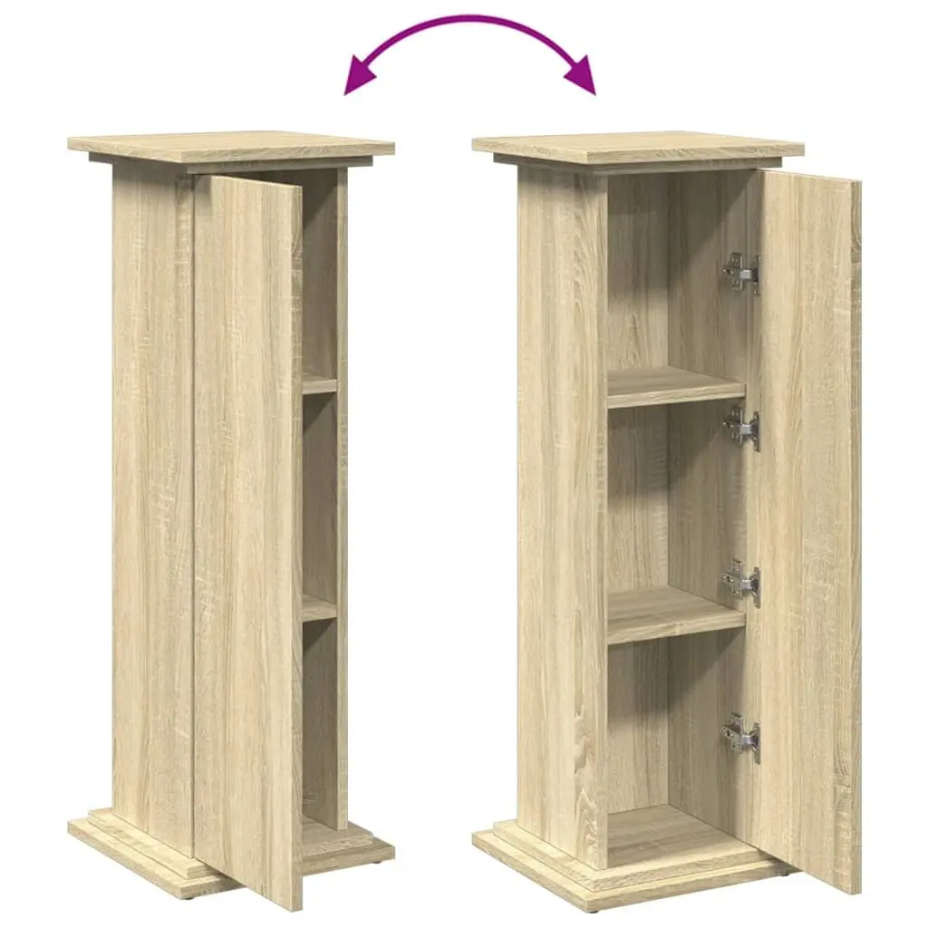 Brown Engineered Wood Three-Tier Display Stand