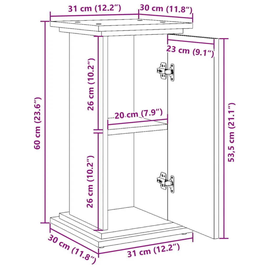Two-Tier White Pillar Display Stand with Storage