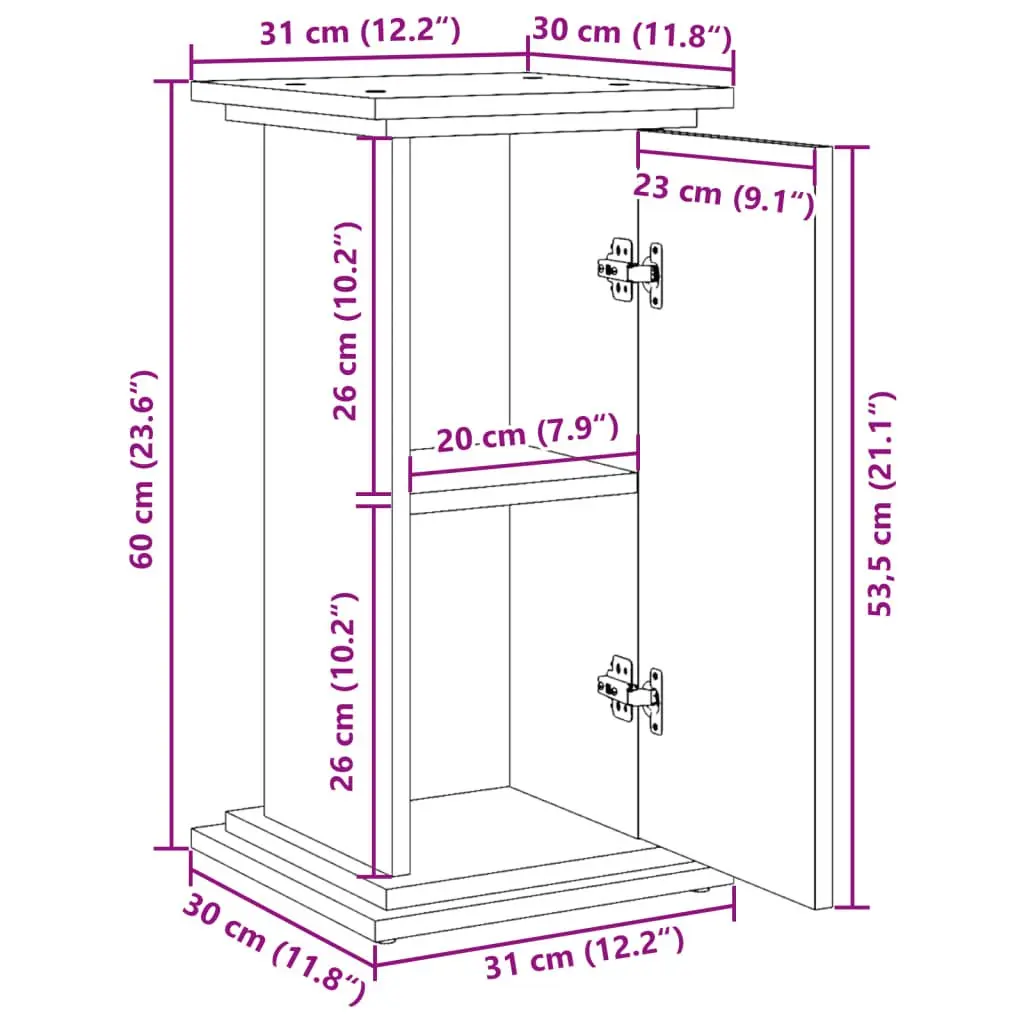 Pillar-Style Display Stand with Storage