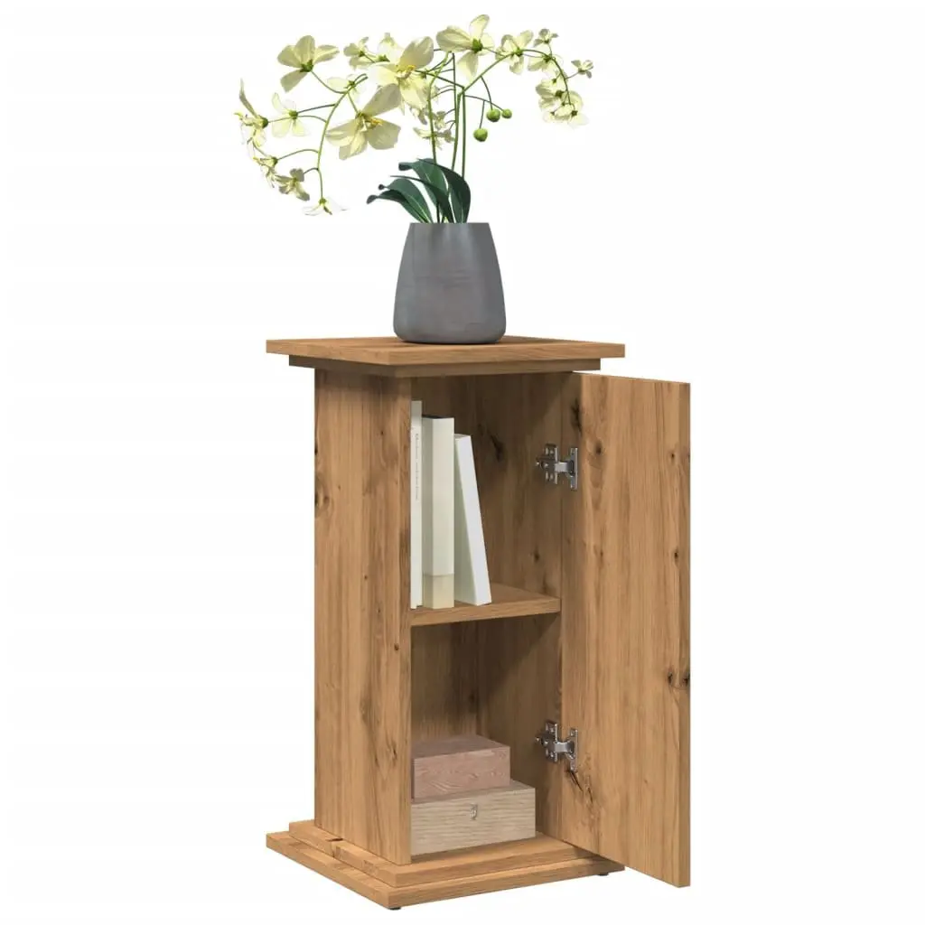 Two-Tier Plant Display Stand with Storage Cabinet
