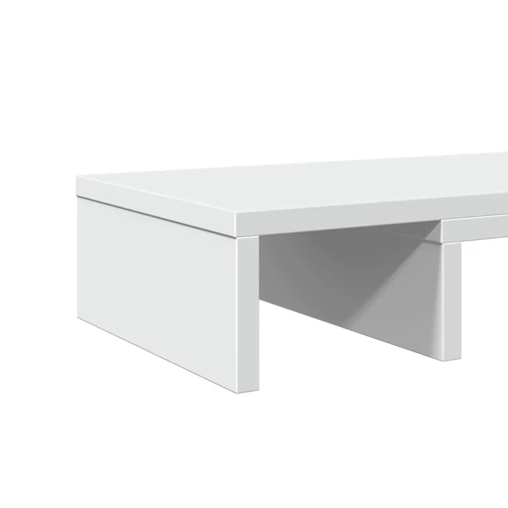 White Engineered Wood Adjustable Monitor Stand Riser