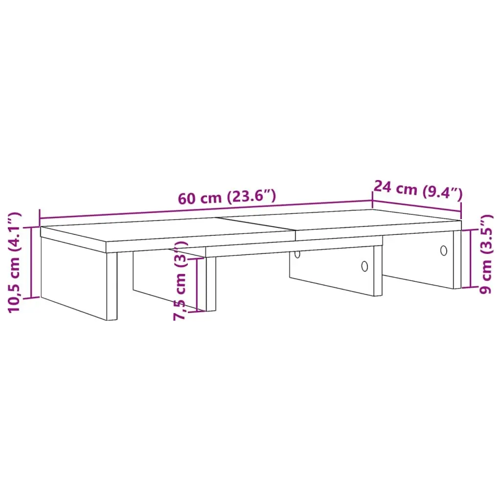 White Engineered Wood Adjustable Monitor Stand Riser