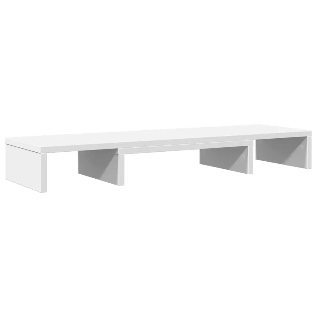 Adjustable Monitor Stand Riser Engineered Wood 80 x 24 x 10.5 cm White