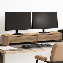 Engineered Wood Monitor Stand with Storage Drawers