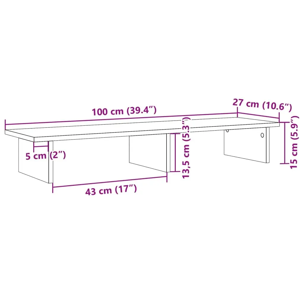 Sonoma Oak Monitor Stand Riser for Organising