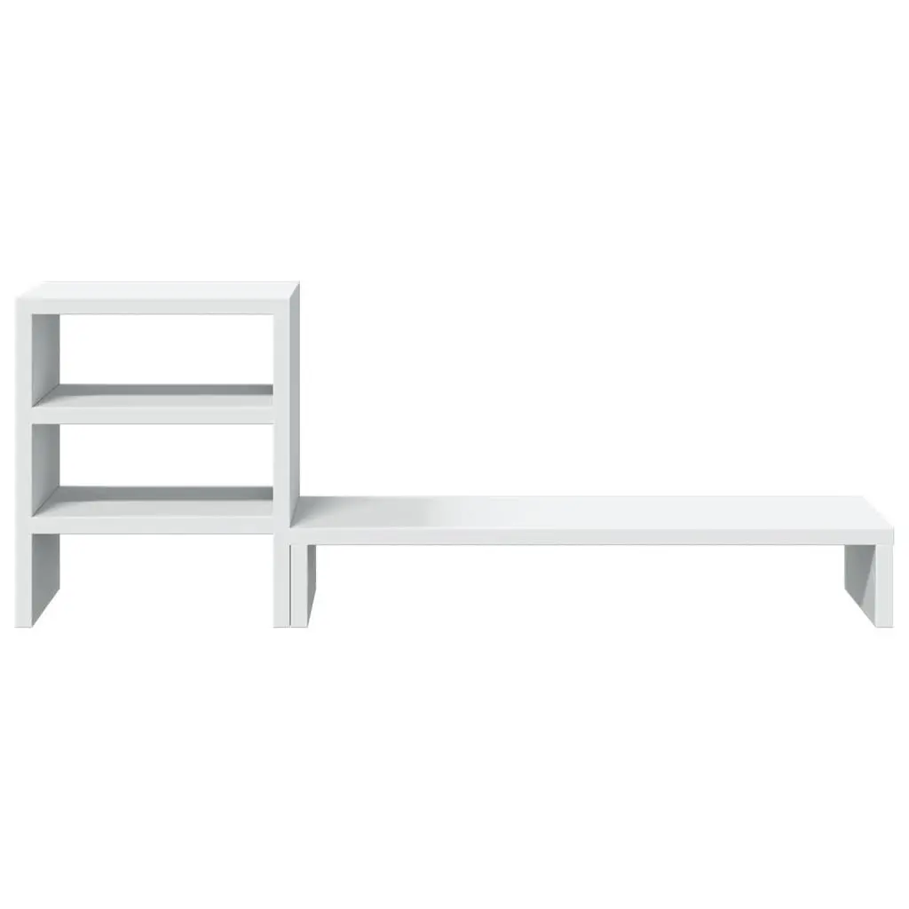 White Engineered Wood Monitor Stand with Organizer