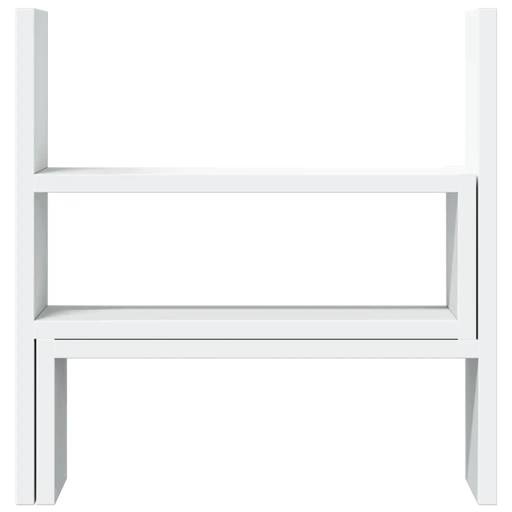 Adjustable Desk Organiser in White Engineered Wood