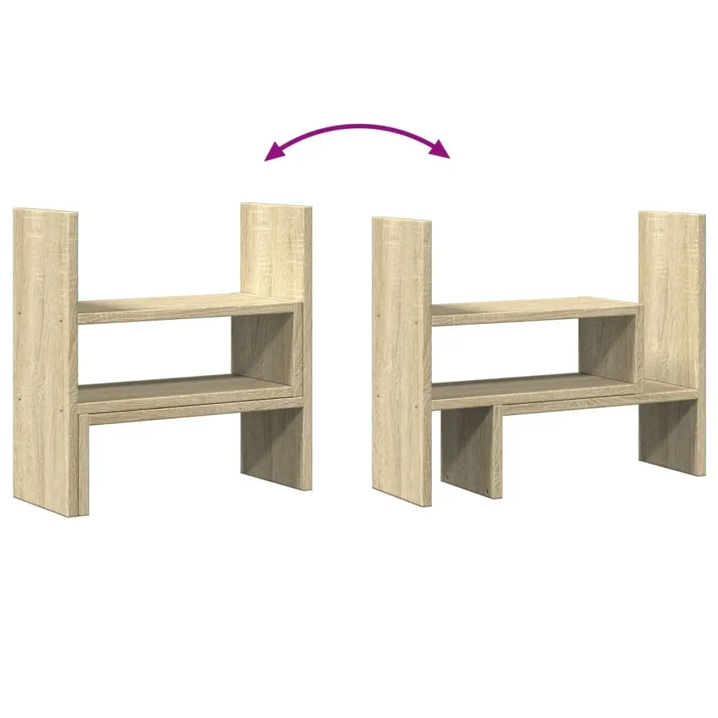 Adjustable Two Piece Desk Organiser with Shelf Rack