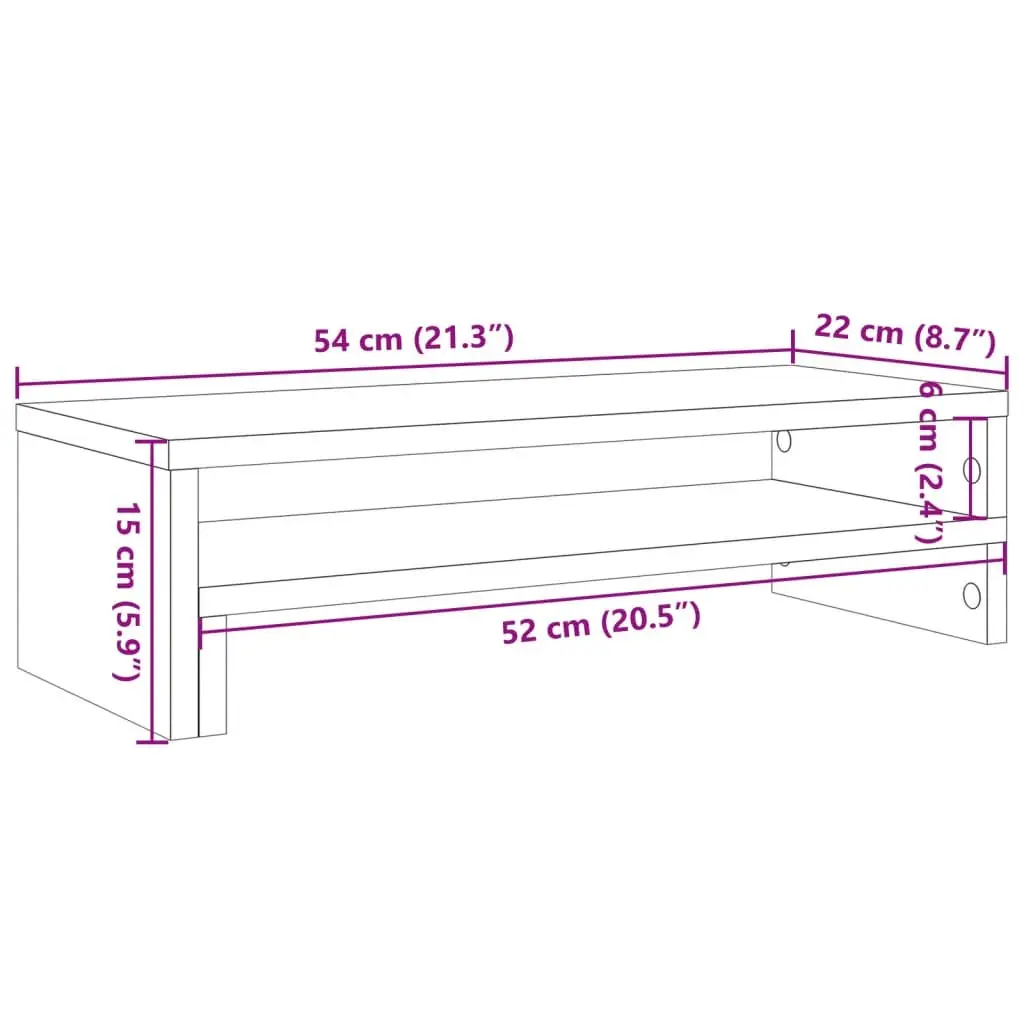 Monitor Stand Engineered Wood 54 x 22 x 15 cm White