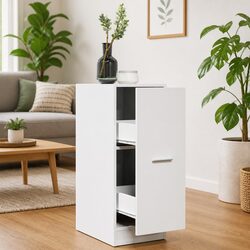 Apothecary Storage Cabinet White 30x41x77.5 cm Engineered Wood Organizer