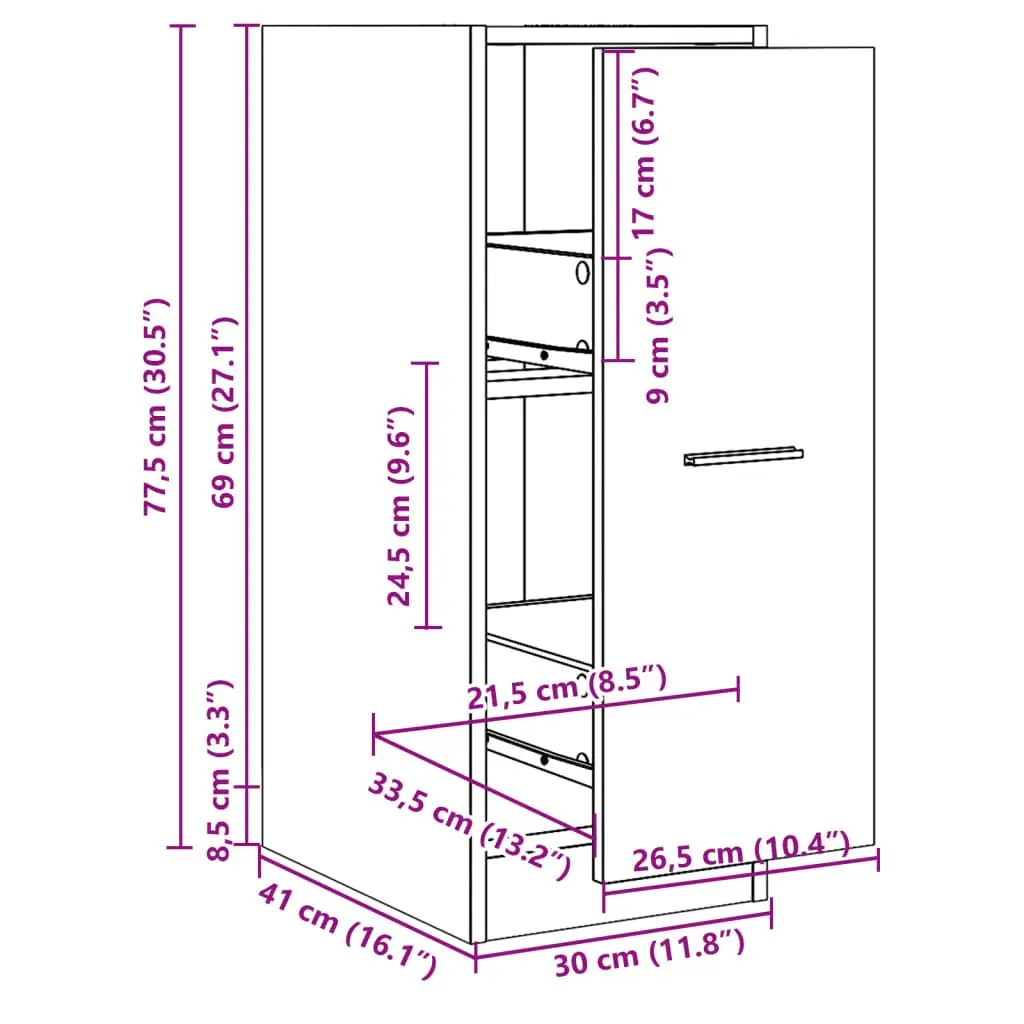 Sonoma Oak Apothecary Cabinet with Durable Construction