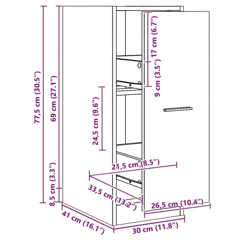 Brown Engineered Wood Apothecary Storage Cabinet