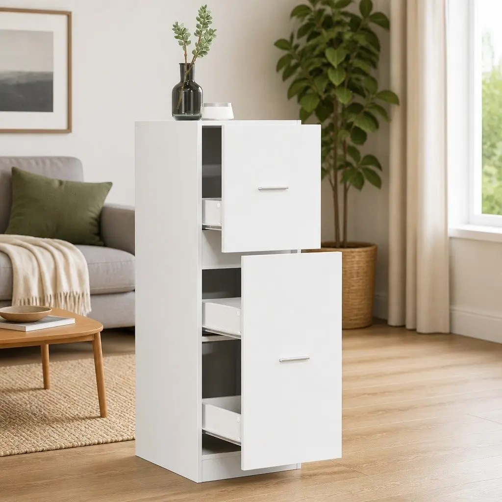 White Apothecary Storage Cabinet 40x41x118cm