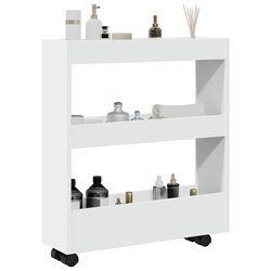 Three-Tier Narrow Rolling Trolley for Stylish Storage