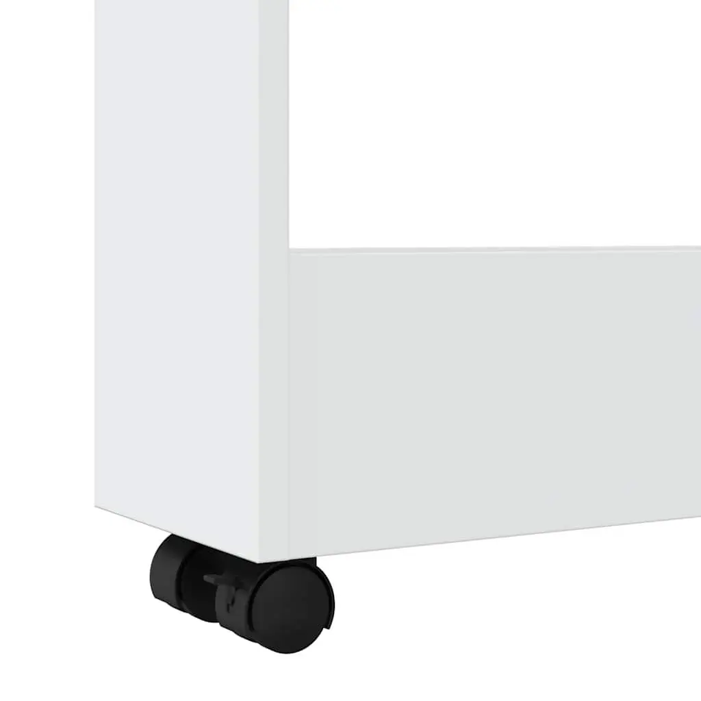 Narrow Storage Trolley Engineered Wood 3 Tier White